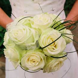 White rose bride's bouquet