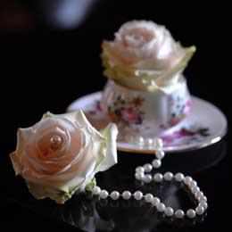Roses in teacups