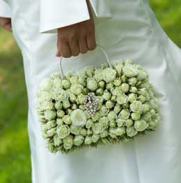 White spray rose bridal bag
